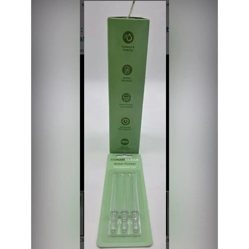 Conair Clean Battery Operated Water Flosser w/ 3 Replacement Tips NIB